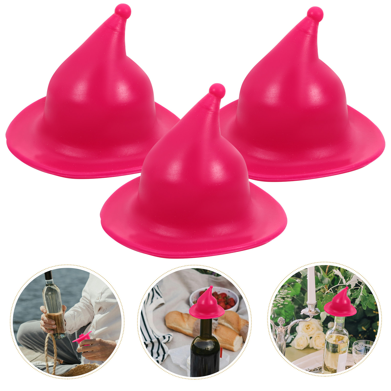 Wine Beer Hat - 4 bouchons en silicone pour bouteilles